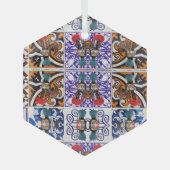 Portugese volkskunst glas ornament (Voorkant)