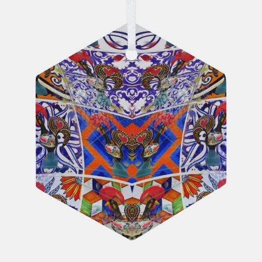 Portugese volkskunst glas ornament (Achterkant)