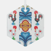 Portugese volkskunst glas ornament (Voorkant)