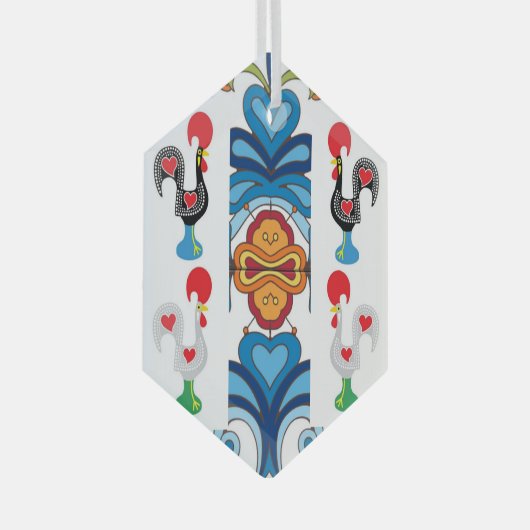 Portugese volkskunst glas ornament (Voorkant Rechts)