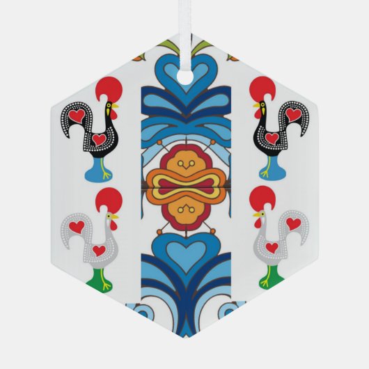 Portugese volkskunst glas ornament (Achterkant)