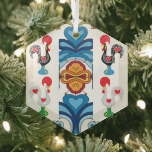 Portugese volkskunst glas ornament