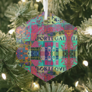 Portugese volkskunst glas ornament