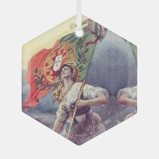 Portugese volkskunst glas ornament (Voorkant)