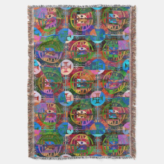 Portugese volkskunst Gooi Deken (Voorkant Verticaal)