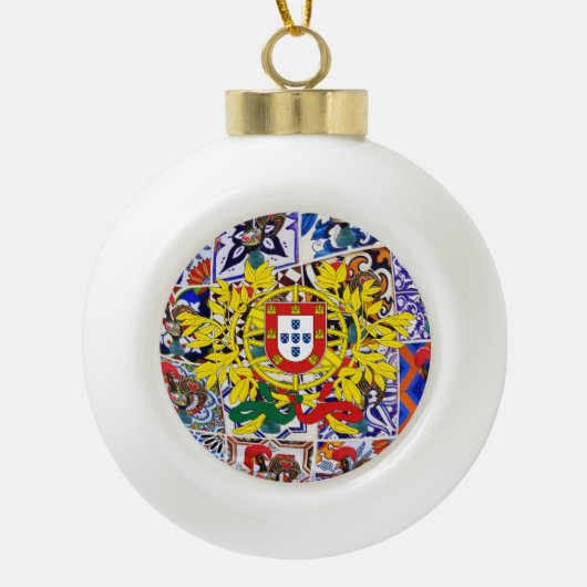 Portugese volkskunst keramische bal ornament (Voorkant)