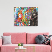 Portugese volkskunst op canvas print (Insitu (Woonkamer))