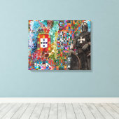 Portugese volkskunst op canvas print (Insitu (Houten vloer))