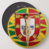 Portugese volkskunst ronde button 6,0 cm (Voorkant /achterkant)