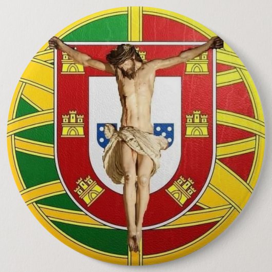 Portugese volkskunst ronde button 6,0 cm (Voorkant)