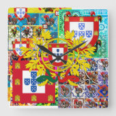 Portugese volkskunst vierkante klok (Voorkant)
