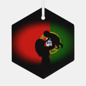 Portugese volksmuziek glas ornament (Achterkant)