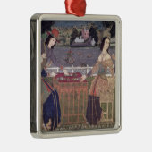 Portugese vrouwen die een maaltijd eten, Goa Metalen Ornament (Rechts)