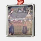 Portugese vrouwen die een maaltijd eten, Goa Metalen Ornament (Links)