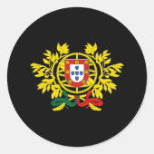 Portugese wapenschild ronde sticker (Voorkant)