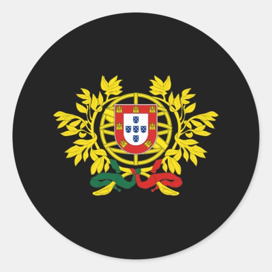 Portugese wapenschild ronde sticker (Voorkant)