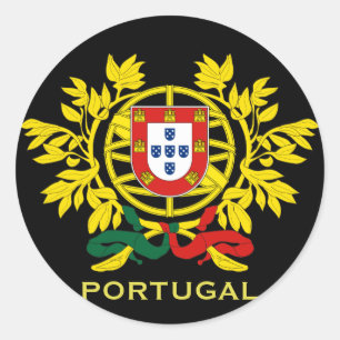 Portugese wapenschild ronde sticker