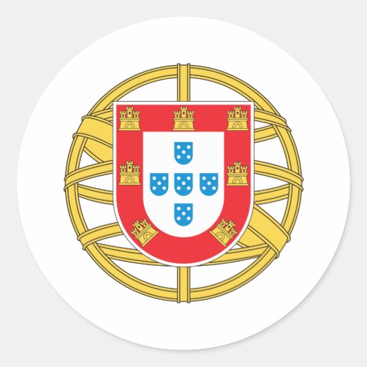 Portugese wapenstilstand ronde sticker (Voorkant)