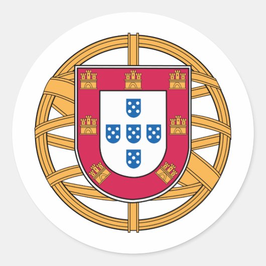 Portugese wapenstilstand ronde sticker (Voorkant)