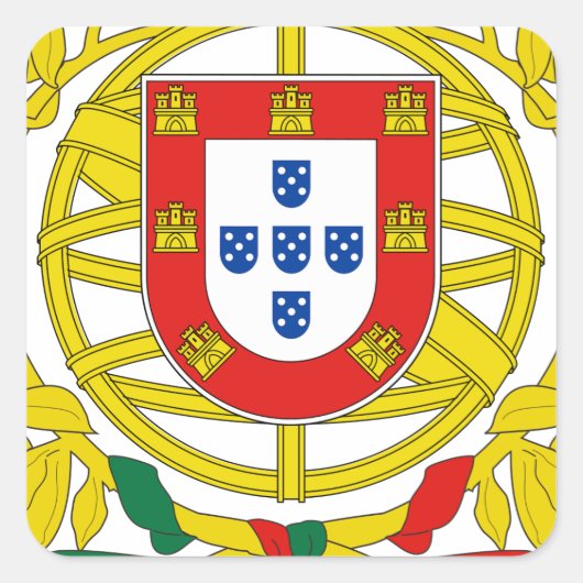 Portugese wapenstilstand vierkante sticker (Voorkant)