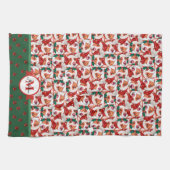 Portugese Warren Hound Monogram Kersthond Theedoek (Horizontaal)