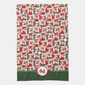 Portugese Warren Hound Monogram Kersthond Theedoek (Verticaal)