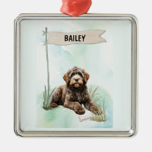 Portugese Waterdog Aquarel Gepersonaliseerde Hond