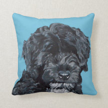 Portugese waterdog Art Pillow
