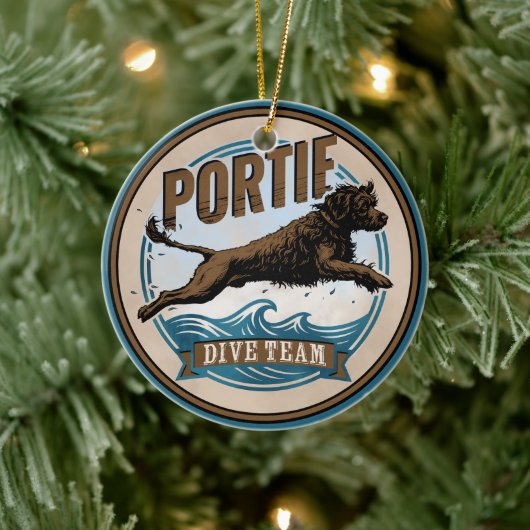 Portugese Waterdog - Duikteam Keramisch Ornament (Boom)