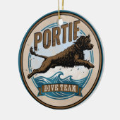 Portugese Waterdog - Duikteam Keramisch Ornament (Links)