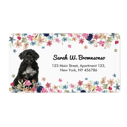 Portugese Waterdog Etiket (Voorkant)