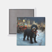 Portugese Waterdog Kerst Feestelijke Periode Magneet (Voorkant / Achterkant)