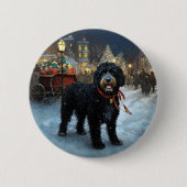 Portugese Waterdog Kerst Feestelijke Periode Ronde Button 5,7 Cm (Voorkant)