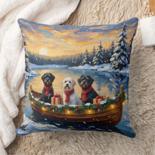 Portugese Waterdog Kerstboot Vakantie Kussen