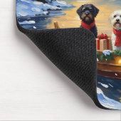 Portugese Waterdog Kerstboot Vakantie Muismat (Hoek)
