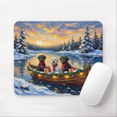 Portugese Waterdog Kerstboot Vakantie Muismat (Met muis)