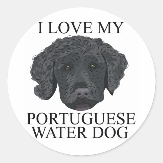 PORTUGESE WATERDOG-liefde! Ronde Sticker (Voorkant)