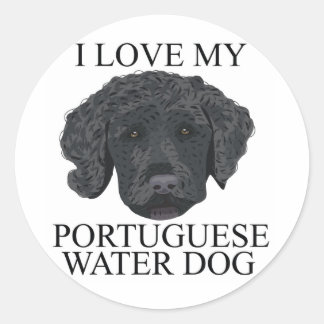 PORTUGESE WATERDOG-liefde! Ronde Sticker