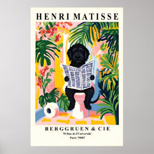 Portugese Waterdog op een toilet - Matisse-stijl Poster
