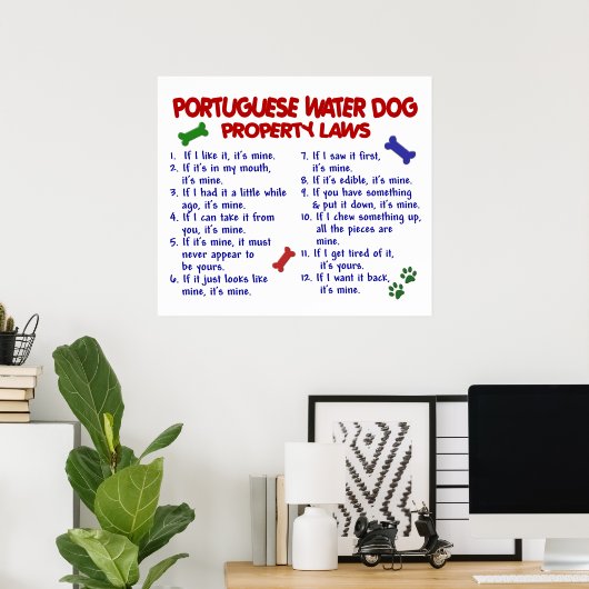 PORTUGESE WATERDOG PL2 POSTER (Thuiskantoor)