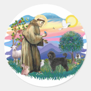 Portugese Waterdog (retrondje) Ronde Sticker