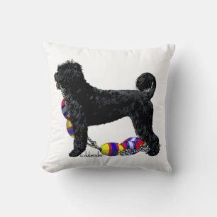 Portugese Waterdog Staand met Drijflijn Kussen