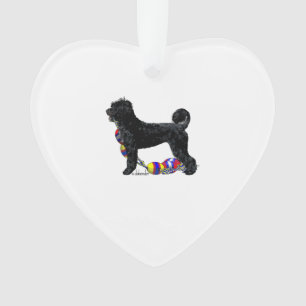 Portugese Waterdog Staand met Drijflijn Ornament