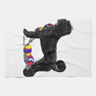 Portugese Waterdog Staand met Drijflijn Theedoek