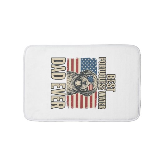 Portugese Waterdog Vader Patriottisch Vintage Badmat (Voorkant)