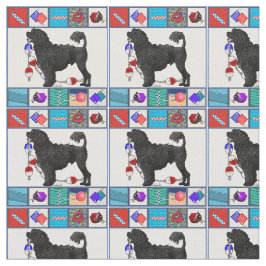 Portugese waterdog - zwarte heup - en waterapparat stof