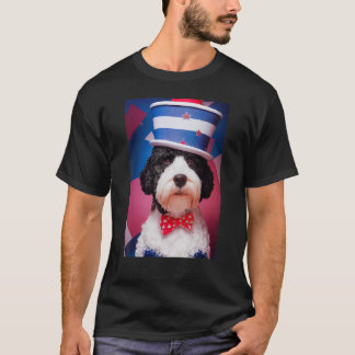 Portugese waterhond 4 juli Amerikaans rood wit T-shirt