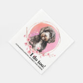 Portugese waterhond bruiloft servetten met foto (Hoek)