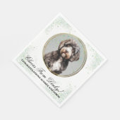 Portugese waterhond bruiloft servetten met foto (Hoek)