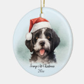 Portugese Waterhond Eerste Kerstdag Gepersonalisee Keramisch Ornament (Links)